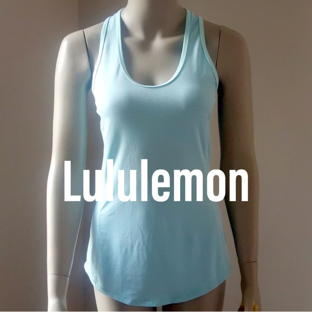 Lululemon Runner Up Blue Ruched Back Tank